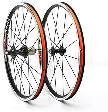 406 Felge BMX Faltbarer Fahrrad-Radsatz 20 Zoll C/V-Bremse Schnellspanner Räder für 7/8/9/10/11-Gang-Kassette 1294 g (Farbe: Schwarz, Größe: 406/20 Zoll)