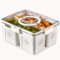 Noetoy Fridge Storage Containers with Lids & Handle, Portable Food Box Container with 4 Removable Colanders, Fresh Produce Saver for Fruit, Vegetable, Refrigerator, Kitchen, Home, Picnic,Party
