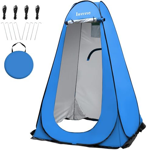 IBVIVIC Pop-up Duschzelt, Umkleidezelt Toilettenzelt Campingzelt mit Tragetasche für Outdoor Strand Angel Camping Wandern, 120x120x190 cm, Blau