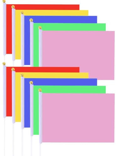 Mini-handflagge, 10 Stück, Einfarbige Flagge, Kleine Reine Rote Flagge, Mini-Flagge in Lebendigen Farben Für Paraden, Party-Dekoration