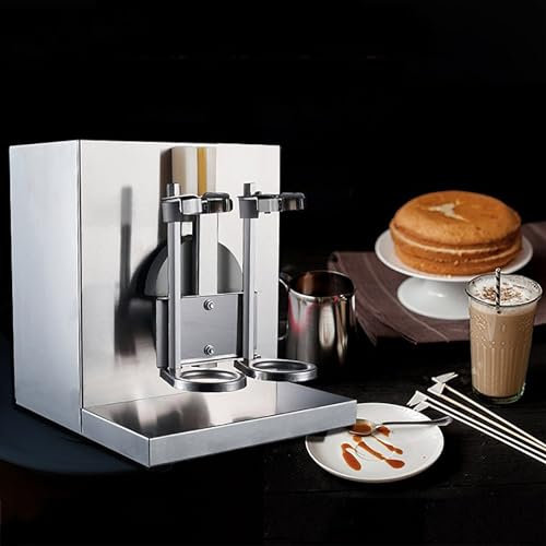 XNZJHPP Batidora de té con Leche de Doble Cabezal, coctelera automática con Altura Ajustable de Abrazadera de Taza de 350ml-1000ml, sincronización de 1-60S y Velocidad de 4000rpm/min