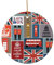 WSHFFILO England Symbols printed Ceramic Round Pendant Christmas Tree Ceramic Decoration Christmas Decorations