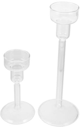 PRETYZOOM Lot De 2 Bougeoirs en Verre sur Pied Bougeoirs Décoratifs pour La Décoration De La Maison