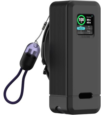 Silikonhülle für Anker Prime 27.650mAh Power Bank (250W),2mm Dicke Stoßfeste und Sturzsichere Silikonhülle mit Oleophobe Beschichtung, fasst 1*Simkarten/1*SIM Karte Nadel (Schwarz+0.2M Kabel)