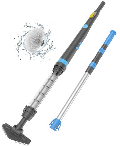 Oxseryn Tragbarer Poolsauger 2 in 1, wiederaufladbarer Handsauger mit Teleskopstiel, perfekt für Spas, Whirlpools und kleine Pools für Sand und Schmutz, Blau
