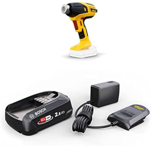 Bundle of WAGNER Battery-Operated Heat Gun Furno 550 + WAGNER Starter-Kit 18V: Bosch 18V Lithium-Ionen Akku 2,5 Ah and Charger – Power for All Alliance