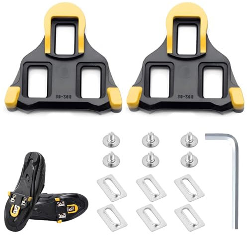 1 Paar Cleats für Fahrradschuhe,Cleats Set für SPD SL Cleats,Mit Montagezubehör(gelb)