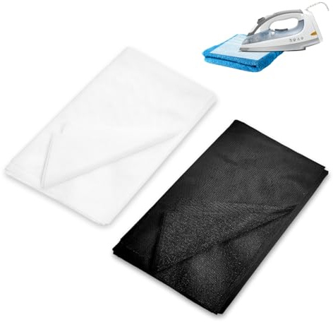 ZexJpr 4 Meter Bügelvlies, 100 x 200 cm Aufbügelbarer Einlagestoff Leichtes Gewicht Einseitig Vlies Vliesstoff für Bügelfalten, Nähhandwerk, Verstärkte Bekleidung (Schwarz Weiß)