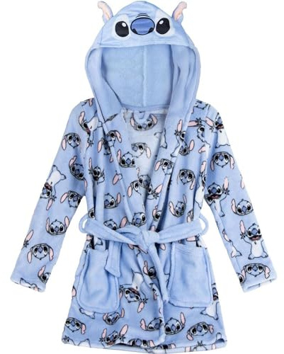 CERDÁ LIFE'S LITTLE MOMENTS Batín Stitch Suave Niños Y Niñas Con Capucha Y Cinturón – Bata Casa Stitch Calentita Y Cómoda Con Tejido Tipo Polar Batin Unisex - Bambini e ragazzi (Pacco da 1)