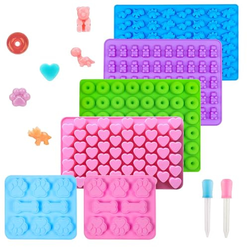 Backmatte Hundekekse – 6 Stück Silikon Backmatten für Hundeleckerlies Set mit Pipette & Pinsel, Hundekekse Backform für DIY Leckerlis, Schokolade, Bonbons, BPA-frei, spülmaschinenfest