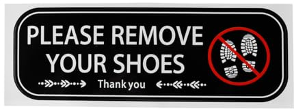 Ausi 5 Pcs Shoes Take Off Sign, Take Off Your Shoes Sign, Front Door Sticker for Offices, Restaurants, Hotels, Cat Cafes