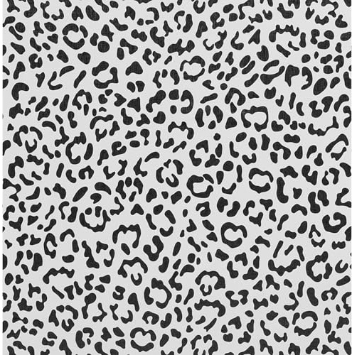 FENTIS Selbstklebende Tapete mit Leopardenmuster Abziehbar und Aufklebbar Tapete Vinylfolie Wandaufkleberrollen für Küche Bad Schlafzimmer Abwaschbar, Schwarz 44,5x500cm