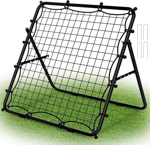LIANTRAL Rebounder für Fußball, Volleyball Rebounder Netz, tragbares Trainingsgerät für Volleyball, Fußball, Baseball, verstellbares Kickback-Ziel für Schießen, Pass und Kontrolltraining, 80 x 87 cm