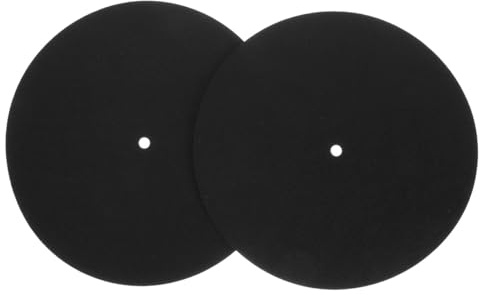 2 Stück Filz Plattentellermatte für Schallplatten und Phonographen | Schwarz, Rutschfest und Vibrationsarm, Schützt vor Kratzern, für Zuhause mit Zwei Matten