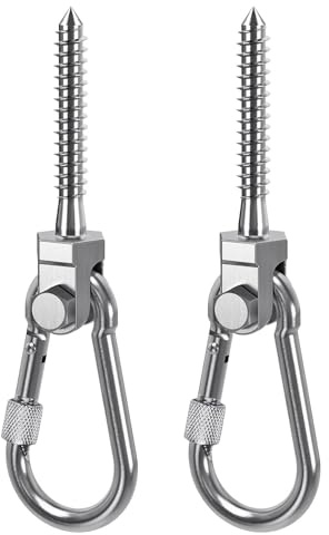 BeneLabel Schaukelhaken Holzbalken Schraube 68mm Hängematte Deckenanker/2 | Holzträger,Hängesessel Aufhängung Yoga Turnringe Kletterringe Befestigung Boxsackhalterung,M10,680kg,Karabinerhaken