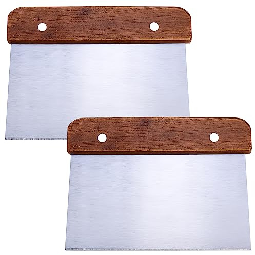 XRVRILE Spatola in acciaio inox 15 cm con manico in legno per cottura accessori pasta madre