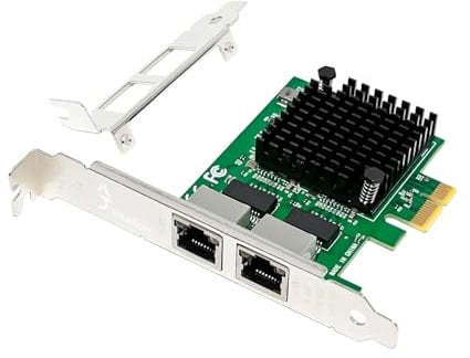 XikeStor Dual PCIe X1 2.5GBase-T Network Adapter with Intel I226-V 2500/1000/100Mbps PCI Express Gigabit Ethernet NIC Card RJ45 LAN Controller for Windows 10/11 with Low Profile Bracket