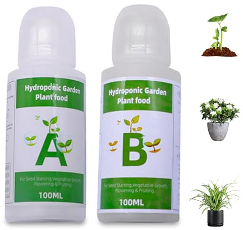 2 flaconi di nutrienti idroponici A e B, 20-23 g ciascuno per piante da interno