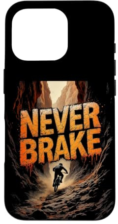 Hülle für iPhone 16 Pro BREMSEN SIE Niemals Mountainbiker im Canyon
