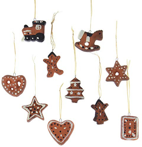 Christbaumschmuck Terracotta-Lebkuchen 10er Set