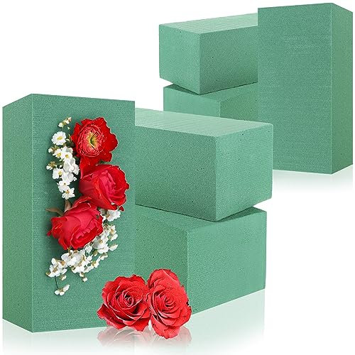 com-four® 6X Steckmasse für Blumengestecke - Steckschaum für Frischblumen - Floristik Steckschwamm zum Basteln, Gestecke für Hochzeit und Geburtstag