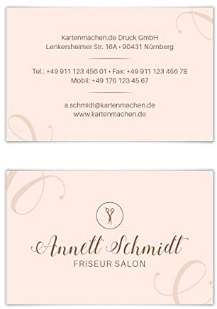 100 x Visitenkarten individuell Business Karten 300g/qm 85 x 55 mm - Friseur