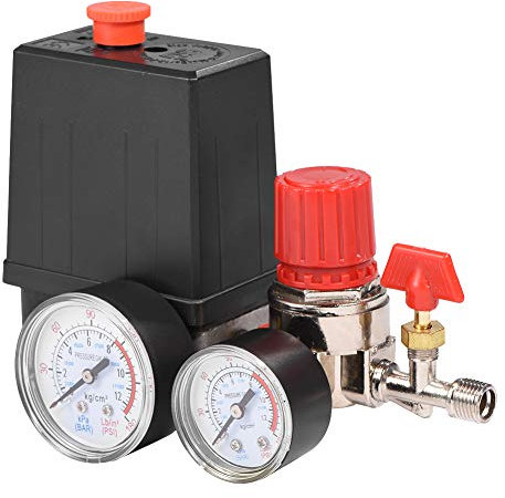 Luftkompressor-Druckventilschalter, Kompressor Klein Druckregler Luftkompressor Kunststoff kleine Größe Manometer Luftkompressor Klein Luft Kompresser
