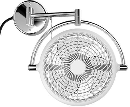 ALASKA VIVI- 8 in. Swivel Fan with Folding Arm (White)