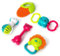 auby Set de 5 sonajeros y Anillos de dentición - con Caja de Almacenamiento, Juguetes bebé 3 4 5 6 7 8 9 10 11 12 Meses