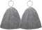 FOMIYES Sauna Hat for Women and Men 2 Pack Natural Felt Sauna Accessories (Grey)