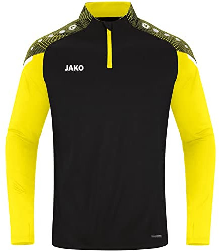 JAKO Herren Ziptop Performance, Schwarz/Soft Yellow, S