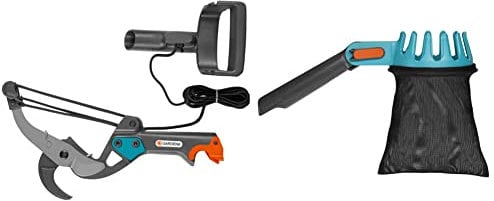 Gardena combisystem-Amboss-Baumschere: Astschere mit 5-fach Rollenübersetzung(00297-20) & combisystem-Obstpflücker: Praktischer Erntehelfer (3115-20)