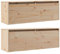vidaXL 2x Solid Wood Pine Wall Cabinets Home Indoor Living Room Wooden Wall Mounted Hanging TV Cabinet Floating Shelf Unit Furniture 100x35 cm