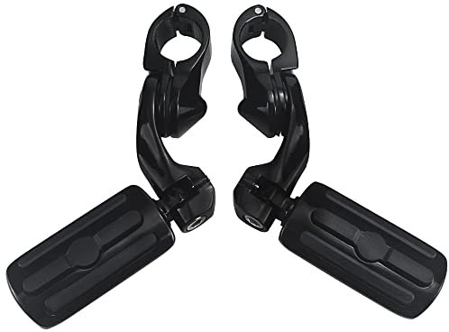 Hokuotolite Kit de supports de repose-pieds courts réglables pour Harley Touring Electra Road King Street Glide avec protection moteur 1,25 (noir)