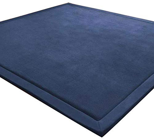 LEHOUR Verdickung Korallen Samt Teppich Kinder Krabbeldecke Weiche Tatami Teppiche Kinder rutschfeste Vergrößern Spielmatte (Dunkelblau, 200 * 300CM)