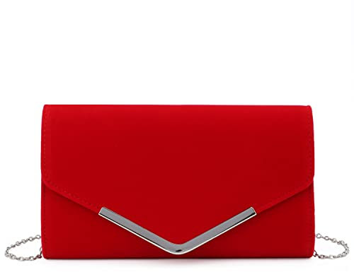 EVEOUT Abend-Clutch aus Samt für Damen Handtasche mit Kette Braut Umhängetasche für Hochzeitsfeier Abschlussball Geldbeutel