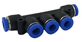 Raccordo rapido dritto a 5 vie tubo/tubo da 6mm - Conf.15 pezzi