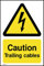 Caution Trailing Cables Sign - 75mm x 100mm - Self Adhesive Sticker (WEH60)