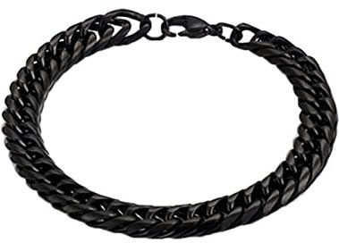 Schwarzes Armband Herren Edelstahl, Armreif Männer Geflochtene Kette Armband Männer Edelstahl Herren Schmuck Spaß Geschenke Männer