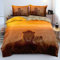 DXHOME 3D Effekt Bettwäsche 220x240 Tier Löwe Grünland Lion Tiermotiv Wendebettwäsche Weich Braun Mikrofaser Bettwäsche für Paare Doppelbett mit Reißverschluss und 2 Kissenbezüge 80x80 cm
