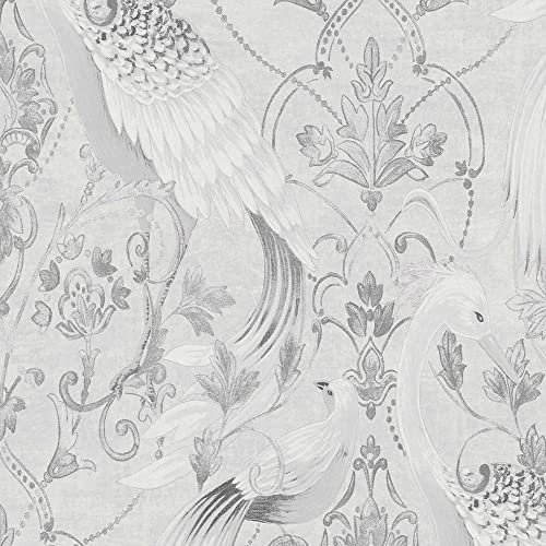 Laura Ashley Tregaron Silver Wallpaper