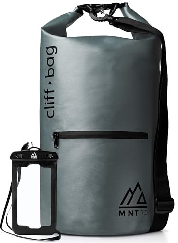 MNT10 Dry Bag “Cliff-Bag” in 20L, 30L, 40L I Drybag Rucksack für SUP, Kanu, Kajak I Wasserdichter Packsack mit Schultergurte I Seesack wasserdicht I GRATIS wasserdichte Handyhülle