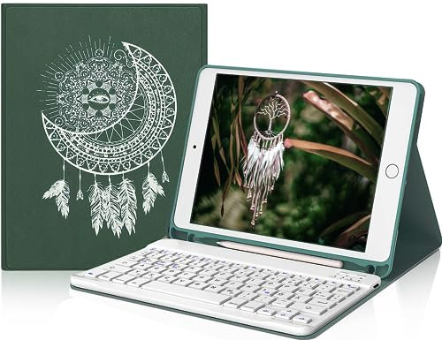 JADEMALL ipad 9 Generation hülle - Kabellose Slim Tastatur mit Ultraleichte Hülle für iPad 10,2 Zoll (9/8/ 7 Generation 2021/2020/2019), Schutzhülle mit Pencil Halter, QWERTZ Deutsches