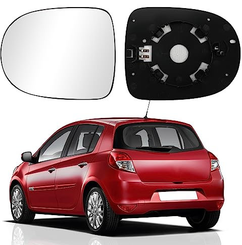 Verre de Rétroviseur Gauche Compatible avec Renault Clio III 2009-2012 / Modus 2007-2012 Glace De Rétroviseur Chauffant