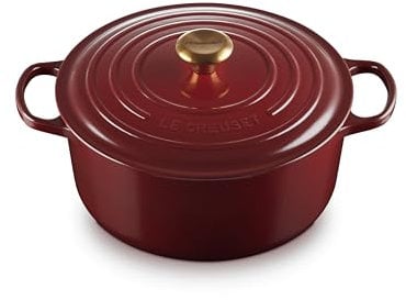 Le Creuset Cocotte Signature en Fonte Émaillée avec Couvercle, Ø 28 cm, Ronde, 6.7 L, 6.125 kg, Garnet, 21177289494441