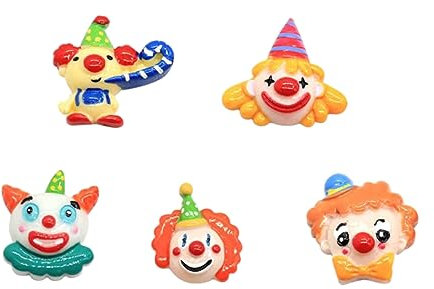 minkissy 10St Stirnband zum Selbermachen brosche nadel charme Stirnband Flatbacks Clown Tiara kopfschmuck zubehör selber machen Kopfschmuck aus Harz Karikatur Kopfbedeckung Material Kind