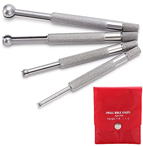 Jeu de Jauges D'alésage Télescopiques 3-13 Mm, Acier traité Thermiquement, Mesure Précise, Jauge Télescopique 4 Pièces pour Petits Trous, Fentes et Rainures