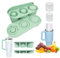 Sadodo Ice Cube Tray for Stanley Cup, Heart Shape 3 Size in 1,Silicone Love Ice Cube Maker with Lid for 20-40oz Tumbler, for Bar Wine, Whiskey,Coffee, Juice, BPA Free (Green Foldable 3 in 1)