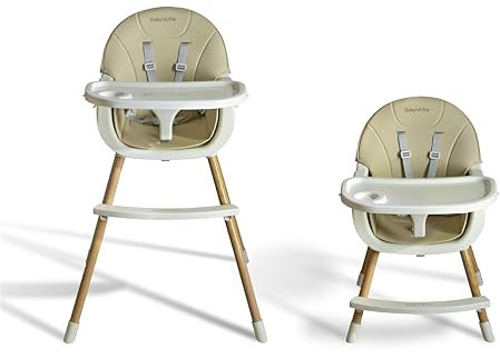 Babymeba Trona Bebé Evolutiva - Silla de Comer para Bebé con Bandeja Extraíble y Cinturón de Seguridad, Cadeira Refeição Bebé, Trona Evolutiva Bebe, Trona Madera, Trona portatil, Cadeira Alimentação