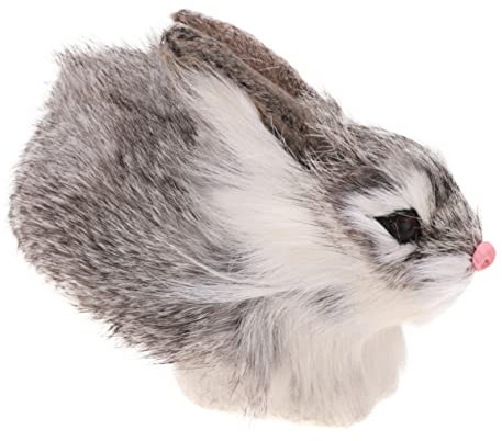 KOMBIUDA 1stk Simulation Plüschkaninchen Kaninchen Stofftier -Hasen-Spielzeug Mini Stoffhase Ausgestopfter Hase Hasenfigur Aus Kunstpelz Mini-Spielzeug Riolu-plüsch Hase-Kaninchen-dekor